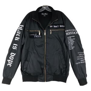 Bare Fox Mens Size XL Jacket State Of The Union Flight Patchwork Black Full Zip